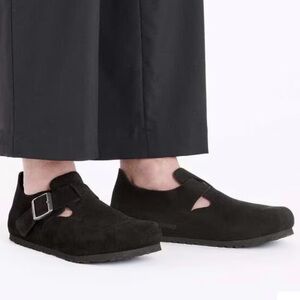 birkenstock london black suede nwot